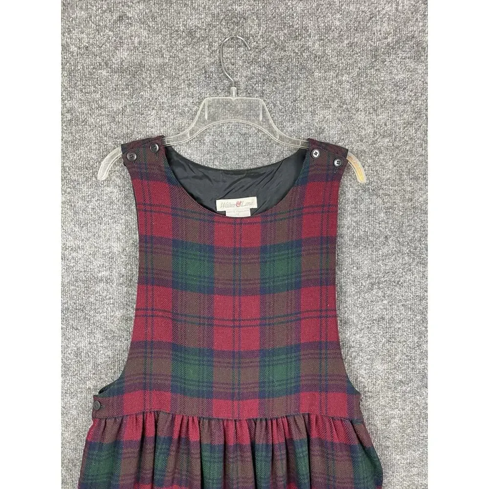 Ventage Walker & Lane Plaid Corduroy Pinafore Dress Size 12 - Picture 2 of 11